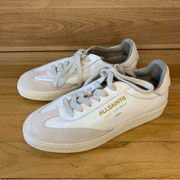 AllSaints Thelma Suede Low Top Sneakers in White - Size 6 - Picture 1 of 7